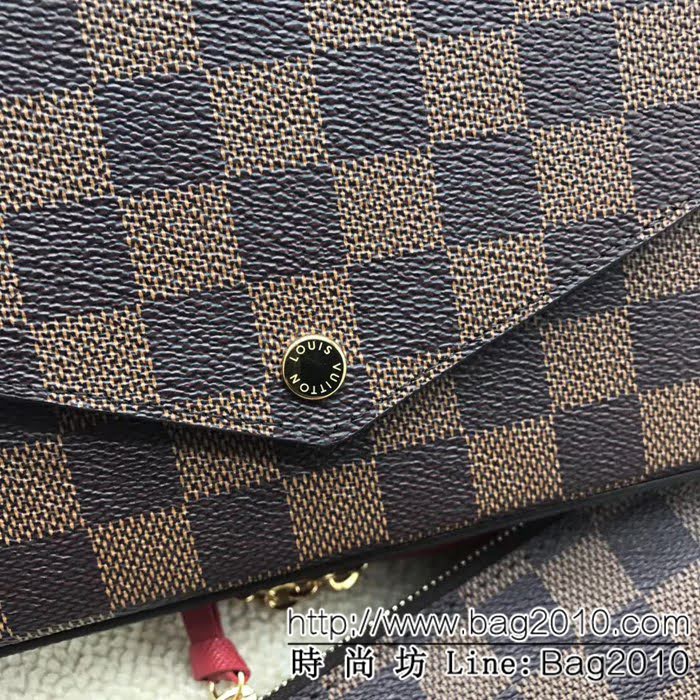 路易威登LV頂級原單 M63032啡格三合一獨家實拍 PochetteFelicie手袋 可以用作手包 女士錢包 ZY1069